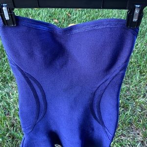 Sexy Strapless Mini flare bottom Bandage Blue Dress, Small